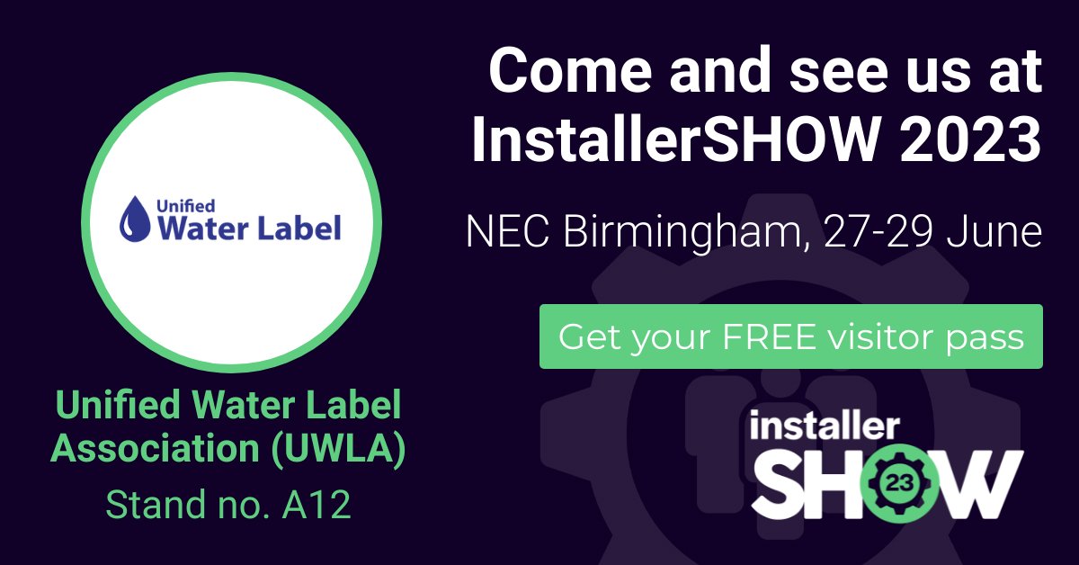 Come and see us @Installer_Show , stand A12, NEC Birmingham 27-29 June.

#waterefficiency #labellingscheme #environment #sustainablefuture #exhibition2023 #installershow2023 #UWLA #unifiedwaterlabel