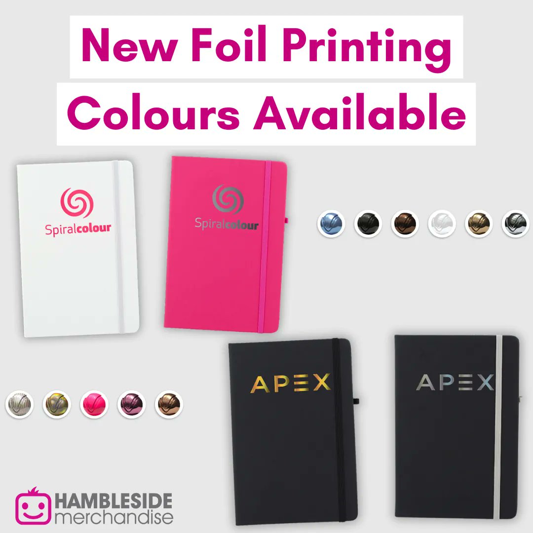 HambMerch's tweet photo. New foil colours!

These notebooks offer a striking collection of colourful exteriors with a coordinating PU soft feel cover, elastic closure, pen loop and ribbon page marker. New striking foil printing colours add a professional look and feel.

Contact u…-merch.co.uk https://t.co/BkB0Sir8JE