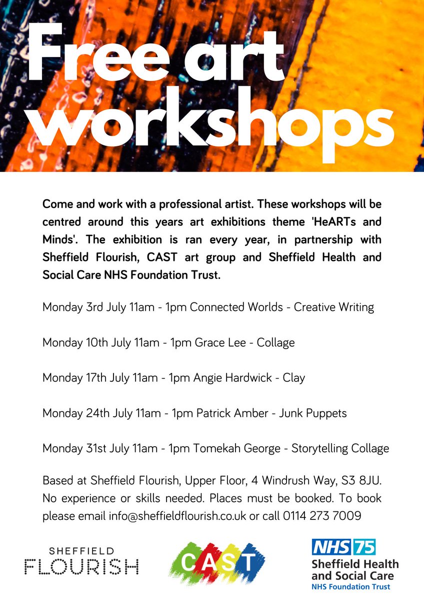 Please do join us for these workshops and book on soon as we are sure the spaces will fill up fast!