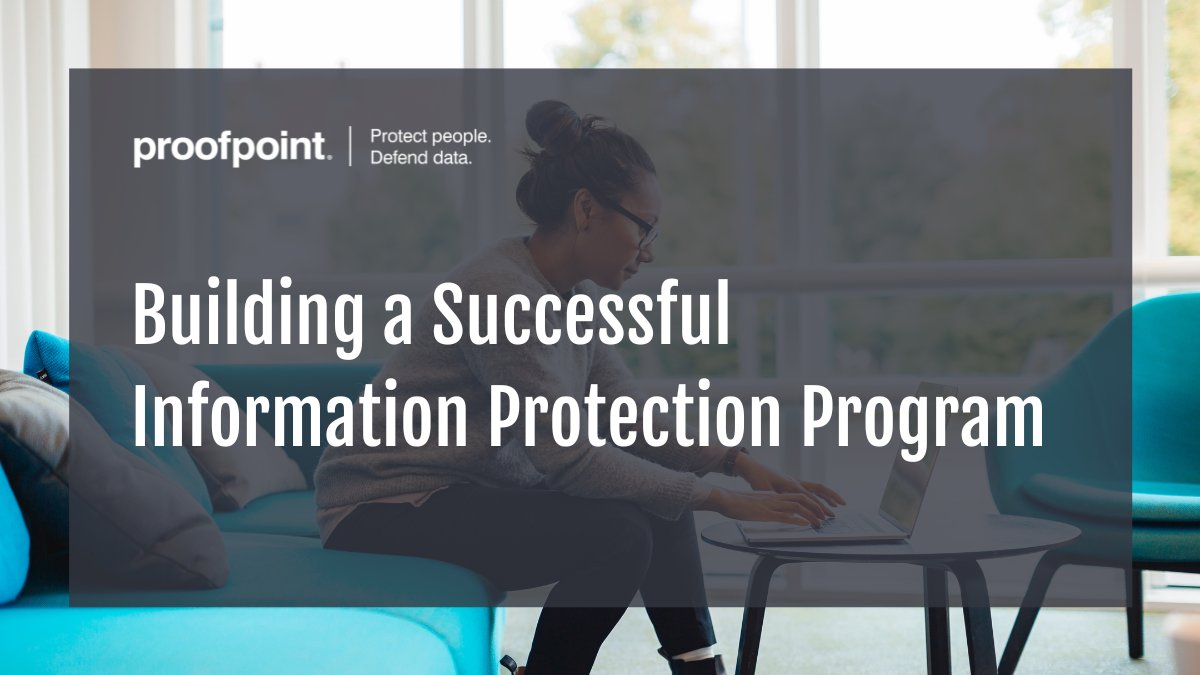 proofpoint's tweet image. Is your organization struggling to build and maintain an #informationprotection program? You aren&apos;t alone.

ow.ly/x6hw50OJR1Z

This blog shares six core steps to laying the foundation for a successful and sustainable program.