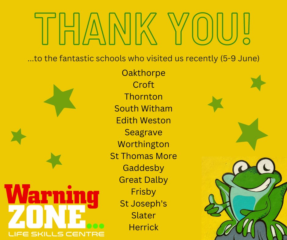 To the 14 (‼️) schools who visited us last week - thank you 🤩! Interested in volunteering? Get in touch: 🌐 warningzone.org.uk/volunteer 📞 0116 2629739 📧 volunteer@warningzone.org.uk