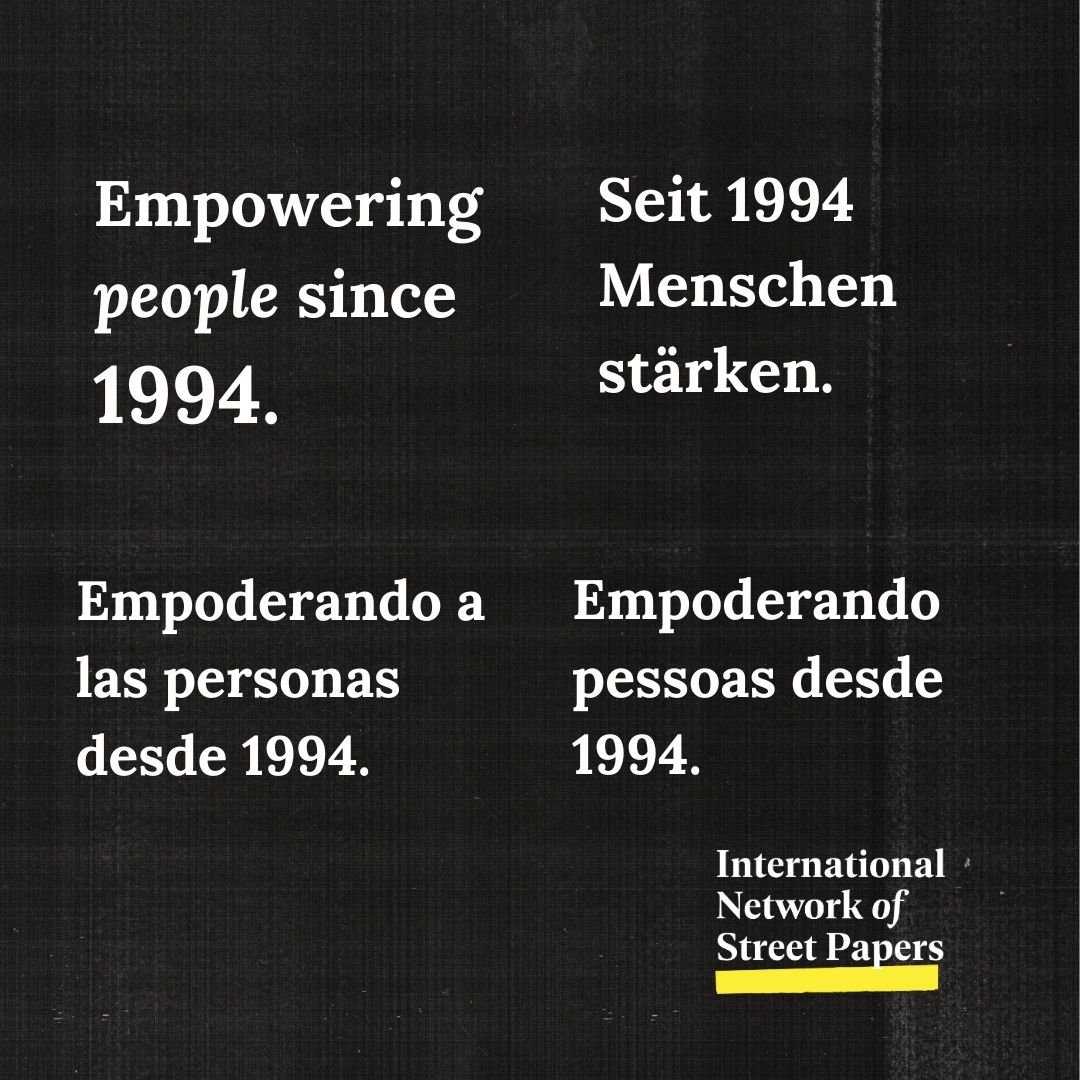 _INSP's tweet photo. #empoweringpeople since 1994.

Our #network was created in 1994 when a handful of #streetpaper #entrepreneurs came together to share ideas, and information, troubleshoot and work to build a unified partnership to tackle homelessness and poverty in cities across the world. https://t.co/8u5o5ttqdD