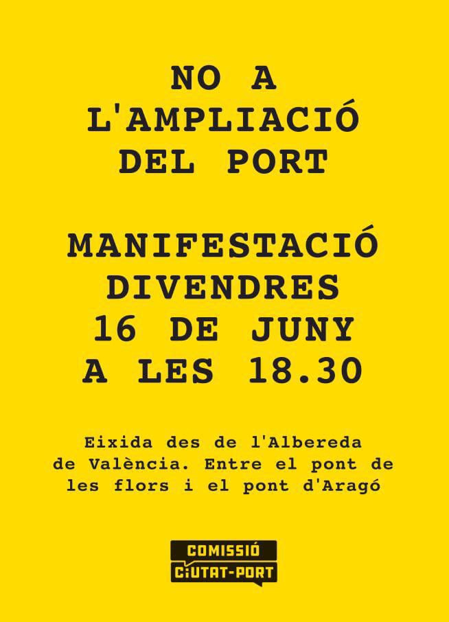 JuventudXClima's tweet photo. Viernes 16 de junio tenemos una protesta muy importante, especialmente para la ciudad de Valencia🏙

Para evitar una ampliación del Puerto que degrade el litoral y la salud de las personas🤒

#NoAmpliacióPort 
#MésValenciaMenysPort https://t.co/WltT2nNZ2A