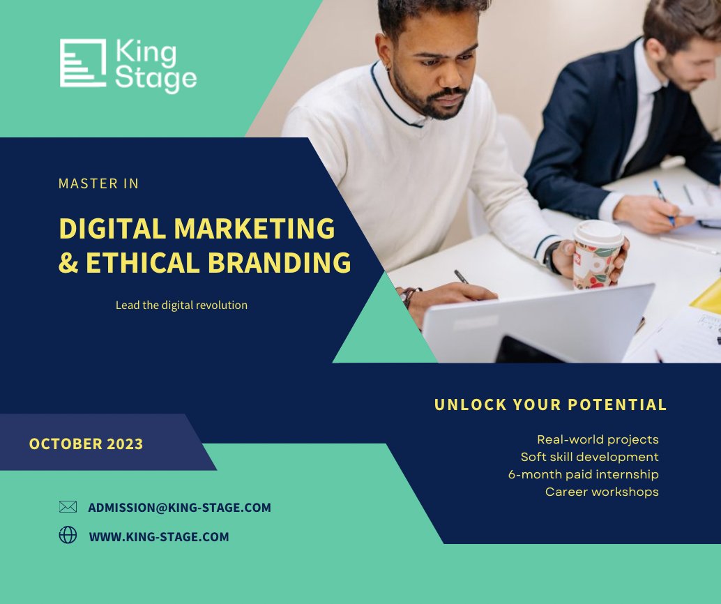 Join our innovative master's programme in #digital marketing and ethical #branding to take your #marketing career to the next level. Find out more: tinyurl.com/4rdewxap #Masters #postgrad #innovation