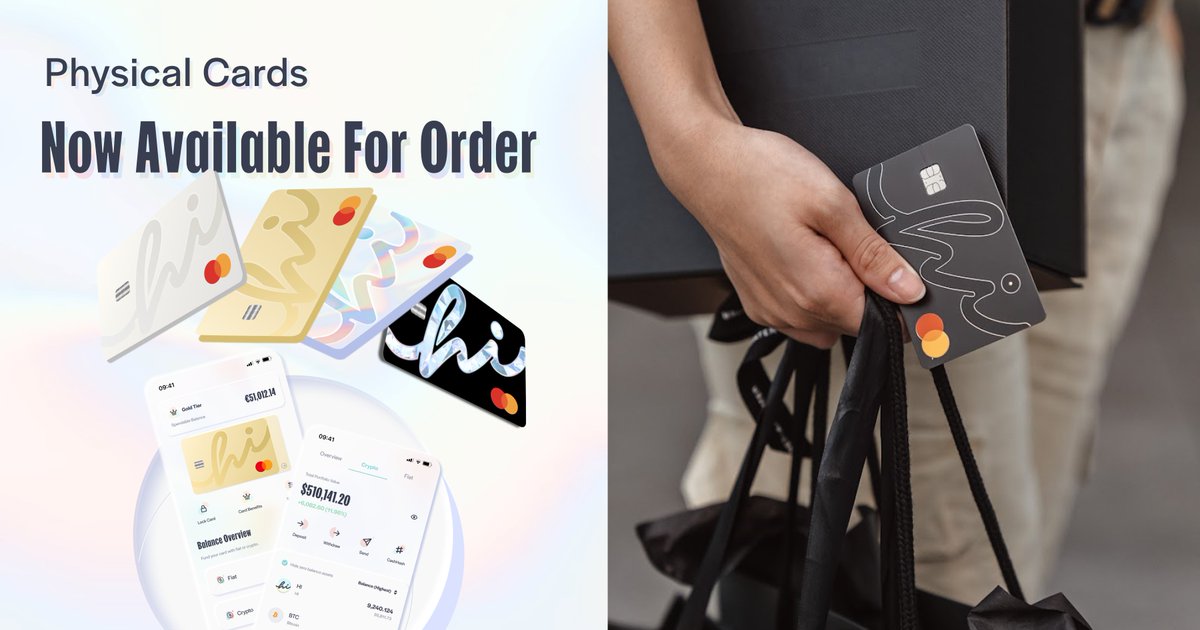 The hi Physical Debit Mastercard is Here! 💳
Open the App to order yours now

Order your Card now ⤵️
help.hi.com/en/articles/79…