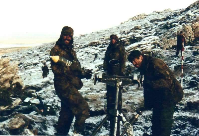 June 12th 1982: On Mount Harriet, 42 Cdo find an abandoned Argentine 120mm mortar, much bigger than their own, and soon have it in action, taking out an Argentine position in a Quarry near Pony's Pass. Argentine Artillery replies, wounding several men including Steve Chubb badly.