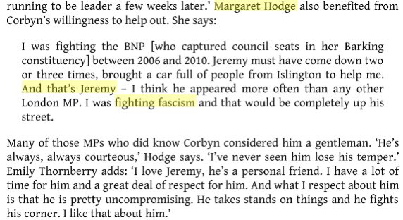 In her ‘exit interview’ on Matt Chorley’s TimesRadio show, Margaret Hodge is very proud about confronting Jeremy Corbyn. She had praised him extensively before that, including in this quote from Comrade Corbyn (2016)