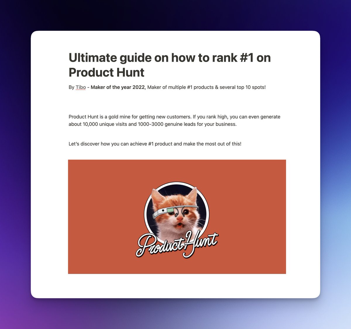 Adrian on Twitter: "RT @tibo_maker: 🔥 ULTIMATE Product Hunt Guide 🔥 All