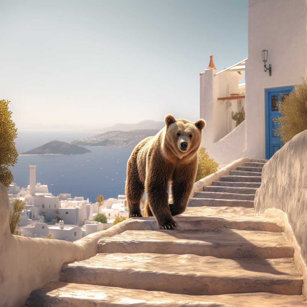 A brown bear visiting Santorini
.
.
.
.
.
.
.
.
#ai #aiart #aiartcommunity #midjourney #animals #world #foryou #forfollowers #aiartwork #sketching #nature #photography #beautiful #discoverearth #nationalgeographic #nft #naturelovers #artoftheday #design #inspiration #brownbear