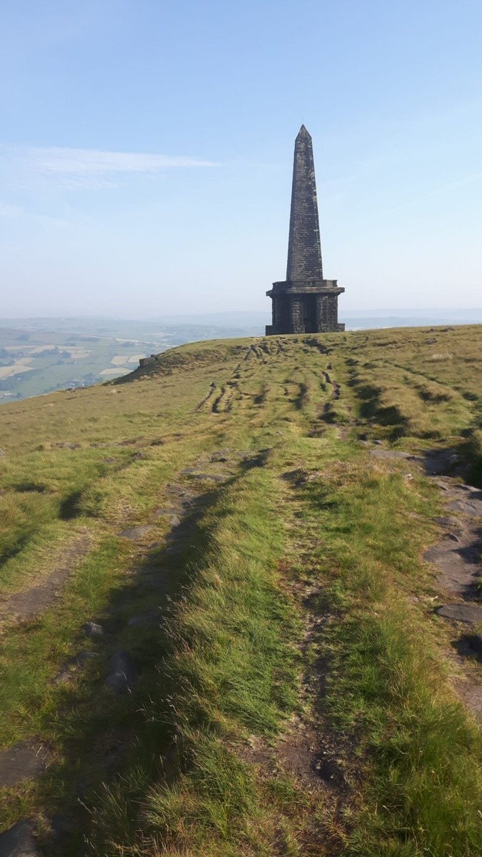 VERY early morning walk to Stoodley Pike before work (tired now!). It was amazing to walk across the moor above the veil of mist. x