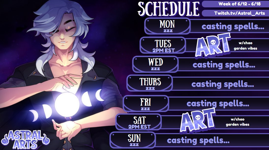 🗓️SPOOKY SCHEDULE🗓️

Doing an art week! I'll also be reaching out to people on my waitlist today and tomorrow, so if you're a potential client, please keep your eyes peeled!

#vtuber #vtuberen #weeklyschedule #vtuberschedule