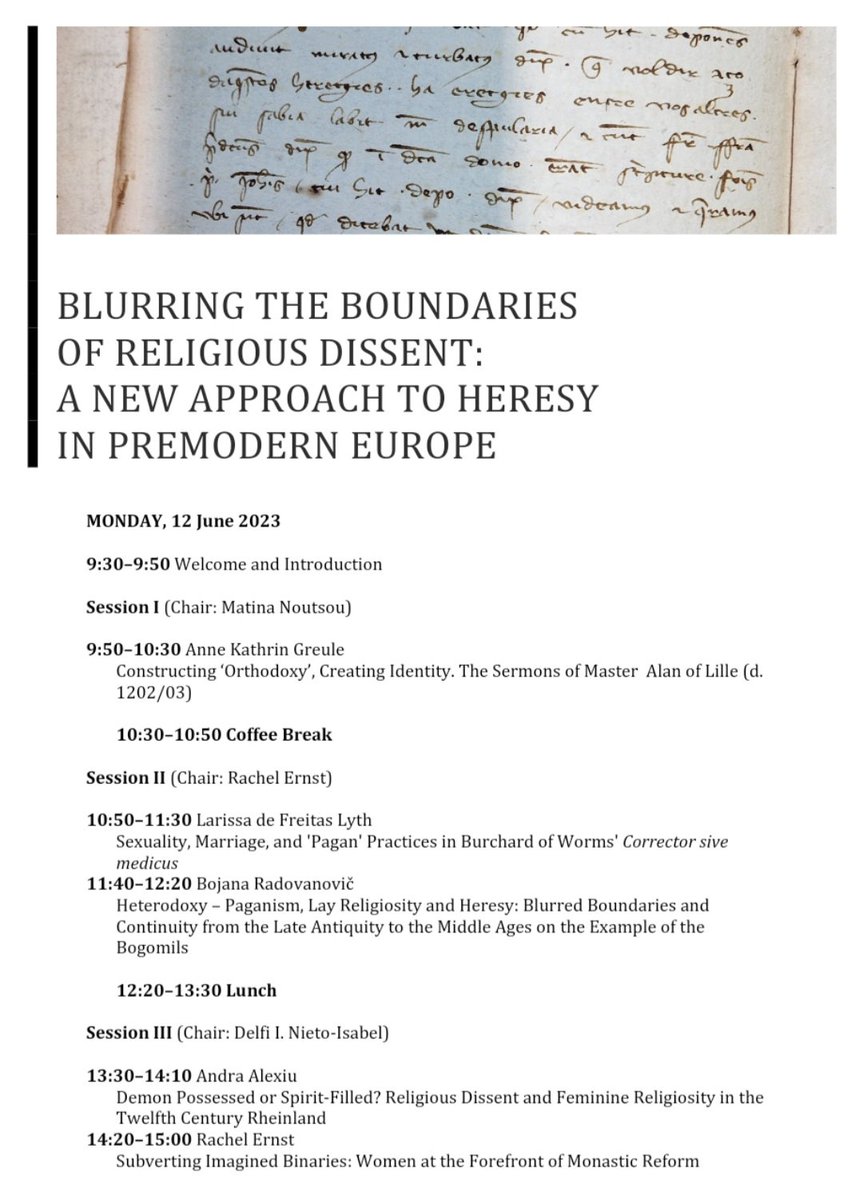 Dr Delfi Nieto-Isabel (@delfinietois) on Twitter photo After a long journey, the first day of Blurring the Boundaries of Religious Dissent is finally here!
Fantastic scholars visit <a href="/QMHistory/">School of History, Queen Mary University of London</a> to discuss how to move away from heresy.
Among them <a href="/sexy_pilgrim/">larissa de freitas lyth</a> @RachelErnst831 <a href="/FrancesEAndrews/">Frances Andrews</a> @ReimaVlimki <a href="/PabloAcostaGarc/">Pablo Acosta-García</a> <a href="/NaProus/">Louisa Burnham</a> After a long journey, the first day of Blurring the Boundaries of Religious Dissent is finally here!
Fantastic scholars visit <a href="/QMHistory/">School of History, Queen Mary University of London</a> to discuss how to move away from heresy.
Among them <a href="/sexy_pilgrim/">larissa de freitas lyth</a> @RachelErnst831 <a href="/FrancesEAndrews/">Frances Andrews</a> @ReimaVlimki <a href="/PabloAcostaGarc/">Pablo Acosta-García</a> <a href="/NaProus/">Louisa Burnham</a>