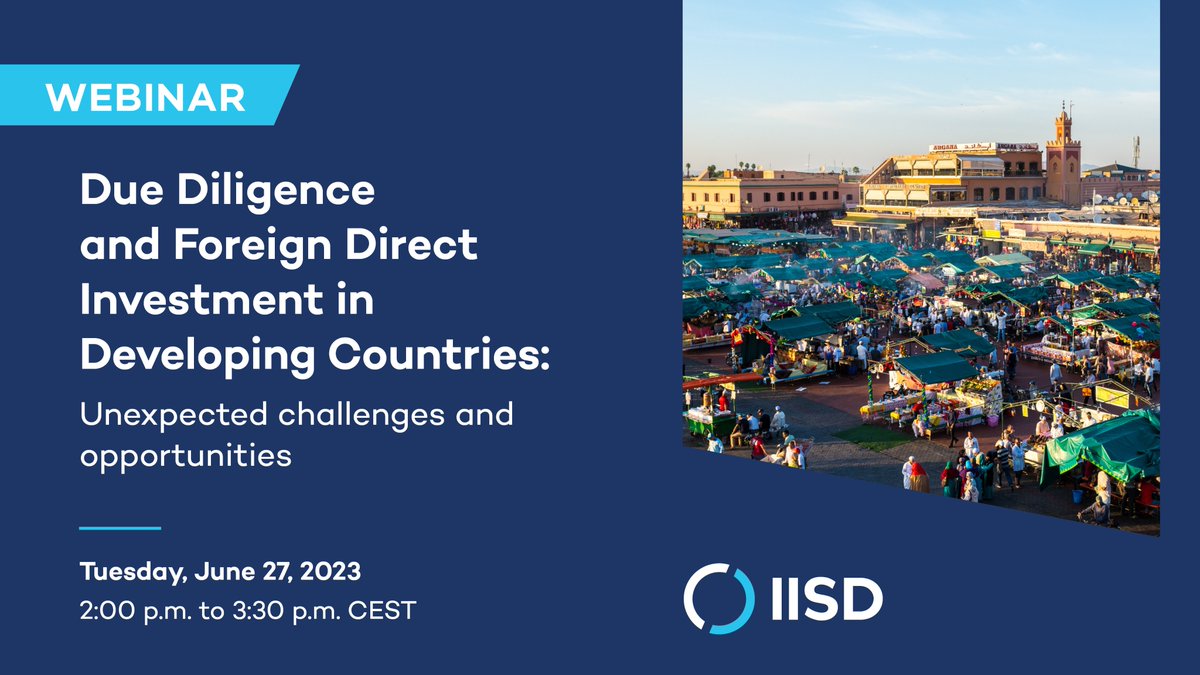 📢 Don't miss IISD webinar tomorrow! #Duediligence regulations are emerging across #GlobalNorth for more #sustainable #supplychains.

But what challenges will they create for #devcountries receiving #FDI &amp; local #SMEs?
📅27/6 2:00-3:30pm CEST
👉Read &amp; reg bit.ly/45WeBTj