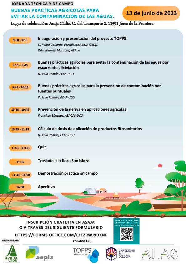 aepla_asoc's tweet photo. 📢 ¡Recuerda! Mañana martes 13 de junio, a las 9:00h, te esperamos en la Jornada "Buenas prácticas agrícolas para evitar la contaminación de las aguas", en el marco del proyecto #ProyectoTOPPS💦

📌 Oficinas @ASAJACADIZ
🗺 Jerez de la Frontera (Cádiz)
📝 https://t.co/SxzTcMtOWV https://t.co/FViZQ87jfb