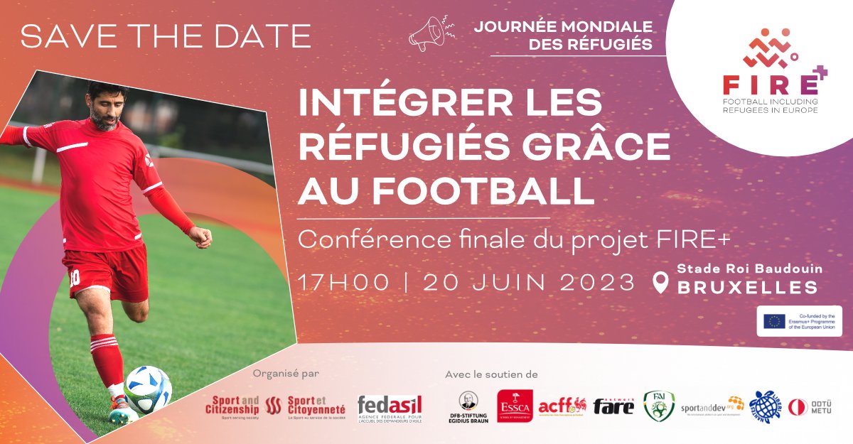 Pour la journée mondiale des réfugiées le mardi 20 Juin, #FIRE+ vous propose débats🎙️ et réflexions autour de l'accueil et l'intégration des réfugiés en #Europe 🇪🇺 par le #football⚽️
🎫inscriptions en quelques clics sur ce lien🧑‍💻eventbrite.de/e/billets-inte…
