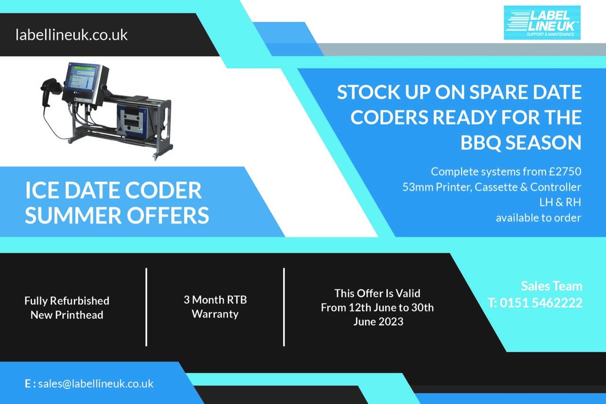 Labelline_uk's tweet image. Stock up on spare Zodiac ICE date coders.
Contact our sales team on 0151 5462222 for further details.
#coders #codingandmarking #zodiacice #printers #foodmanufacturing #labelling
