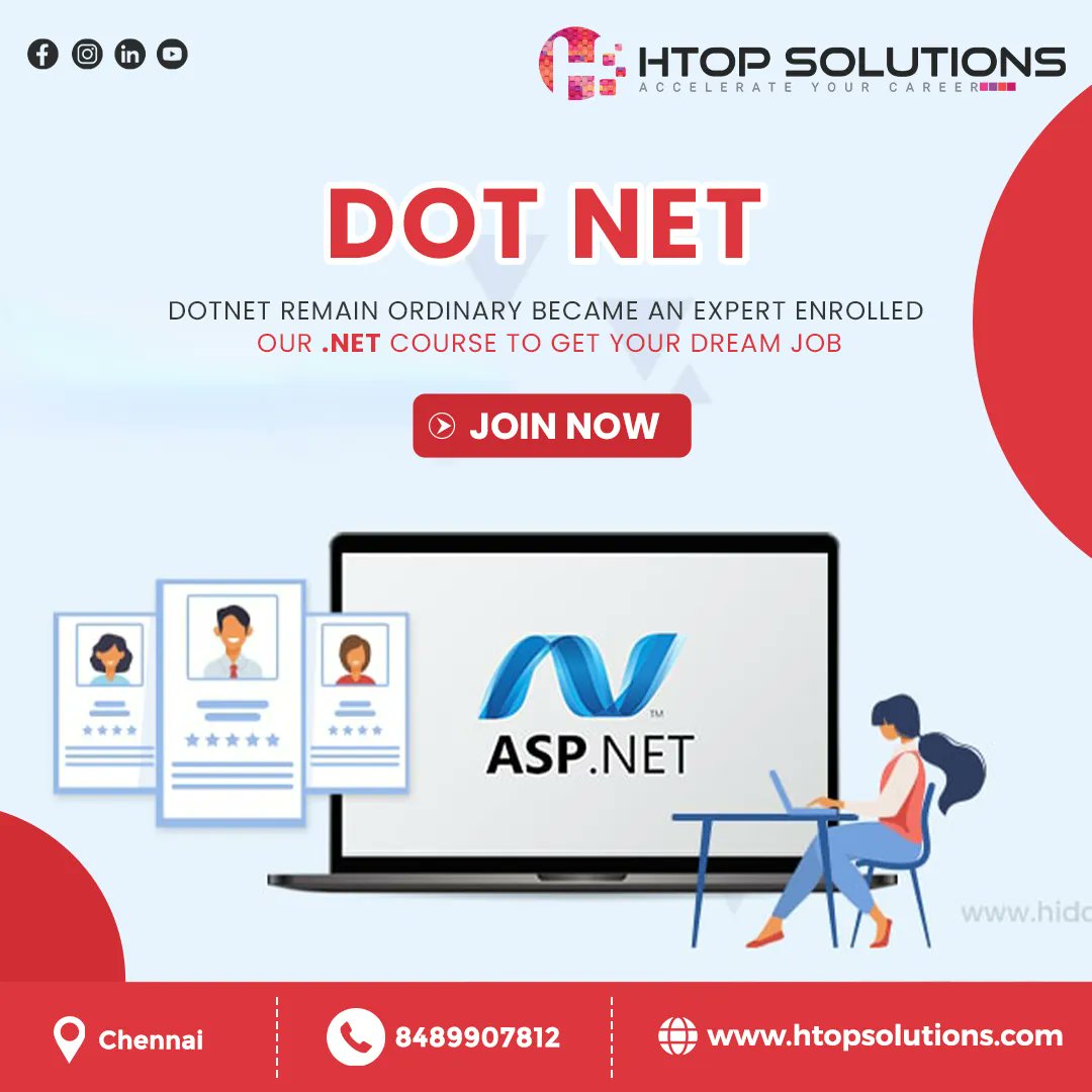htop_online's tweet image. Learn dot net training in chennai by enrolling yourself at Htop solutions for the best Dot net course in chennai with certification. Call us at 8489907812

#dotnettraininginchennai #instagram #facebook #twitter #dotnettraininginstituteinchennai #dotnetcourseinchennai #htop