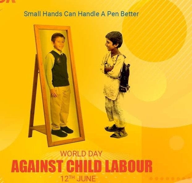 Faiza55435's tweet photo. "WAVES believes that CHILDREN
are our future and a child’s hand is too precious to be doing work
, they look good holding a mighty pencil.
Let them grow , as child labour is a social crime
,,FARZ SE AZAAD HUM NA AAP,,
#ChildLabourIsChildAbuse
#WorldDayAgainstChildLabour https://t.co/Hlbg2VfjcP