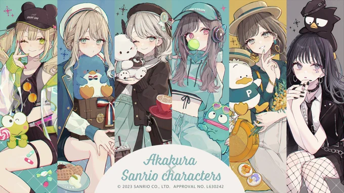 サンリオキャラクターズコラボ第一弾&第二弾のイラストを使用した、高精細複製原画が現在ご予約受付中です!  そして特典のポストカードには、キャラクターごとに少し異なるデザインのサインを書かせていただいております…