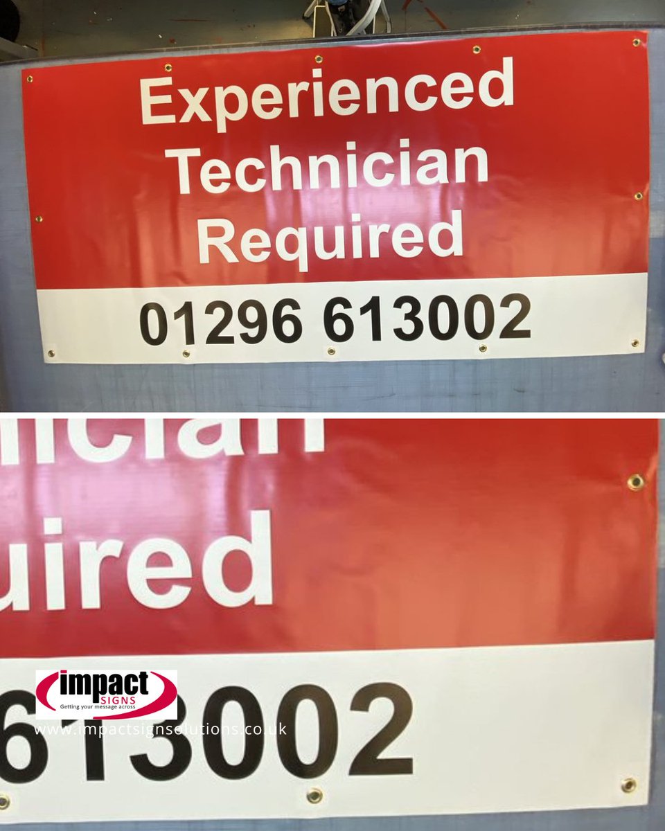 impact1994's tweet photo. Banners are a great way of advertising a job vacancy. This is what Stoke Mandeville Autocentre have done here! We have a range of great quality banners. This particular one has eyelets which are very helpful for when putting them up!☎️01296 488902 &amp; ask about our BANNER OFFER https://t.co/15xoTEJm52