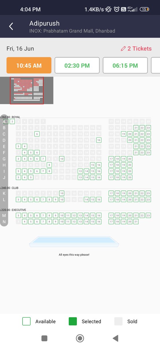 #Adipurush Hindi 3D 

Dhanbad(Jharkhand) - Morning Show FF 🔥🔥

#AdipurushOnJune16th #Prabhas 

twitter.com/TarunDhfp/stat…