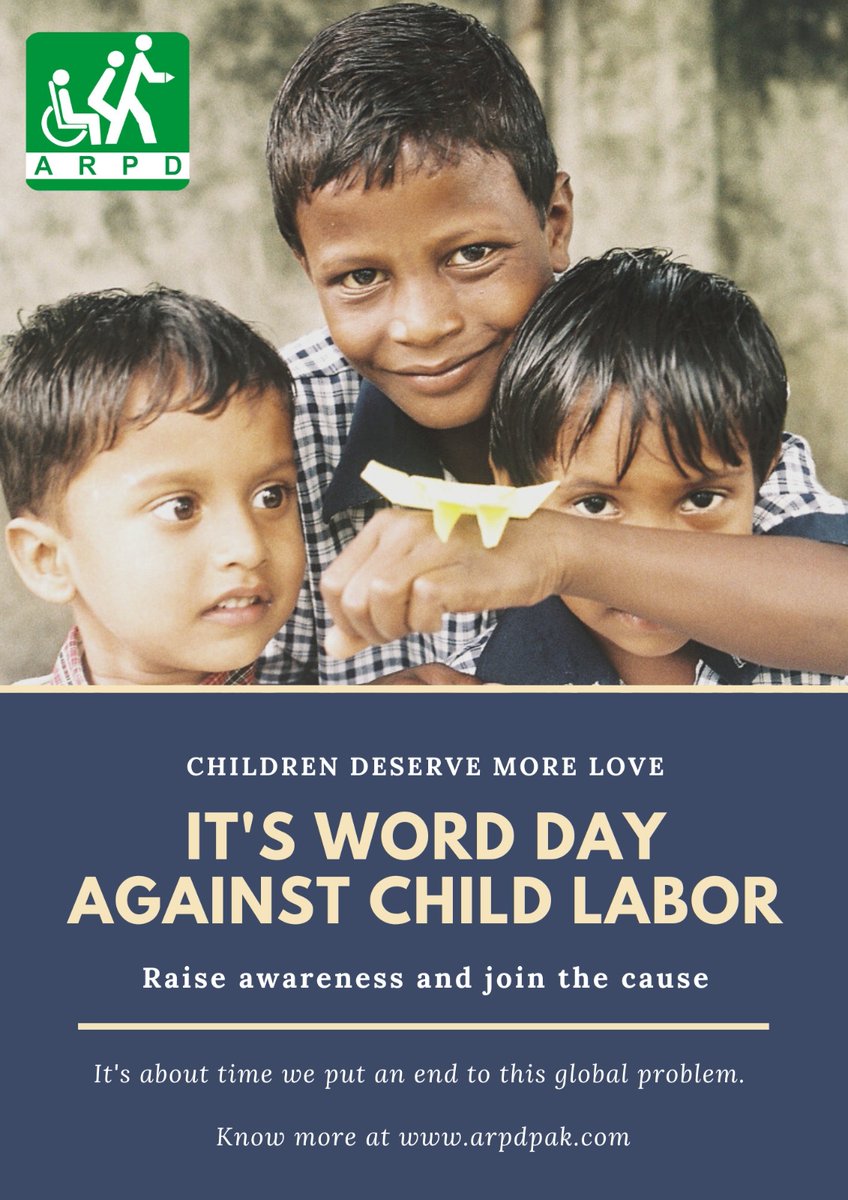 HHCSARPD's tweet photo. WORLD DAY AGAINST CHILD LABOR
#ARPD #HHCS #WorldDayAgainstChildLabour https://t.co/myd4jfqlVf