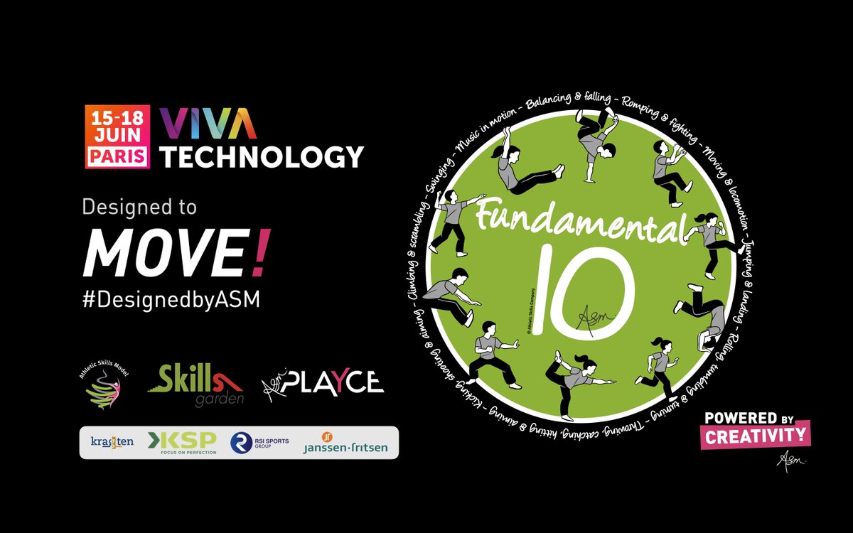 In 2️⃣ days #ASM will be at <a href="/VivaTech/">VivaTech</a> in Paris🇫🇷! Talking about 'Sports landscaps of the future' with <a href="/ArnoHermans/">Arno Hermans</a>. See you there!

#DesignedbyASM #FUNdamental10! #SkillsGarden #PLAYCE #AthleticSkillsModel #Olympics