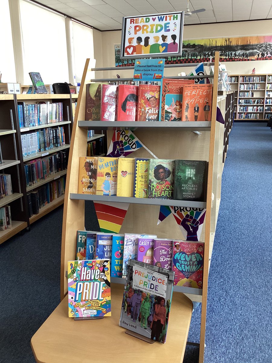 Here’s our #ReadWithPride display - come and borrow a book from our rainbow shelf 🏳️‍🌈🏳️‍⚧️📚