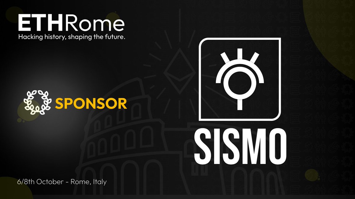 ETHRome's tweet photo. 🏛 Hey hacker, are you ready to build on Sismo?

@Sismo_eth has been one of our early sponsors and to prepare yourself for the hackathon here is 🧵

▸ A Brief Overview of the Protocol
▸ Top Use Cases
▸ Technical Resources

1/10 https://t.co/Eqp8Il9BX5