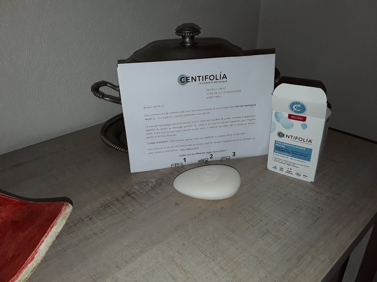 lorcetmichelle's tweet photo. @Centifoliabio Bonjour,bien reçu  mon Pain dermatologique neutre à  tester.merci.a bientôt pour le rendu. https://t.co/ddfyPLdJqq