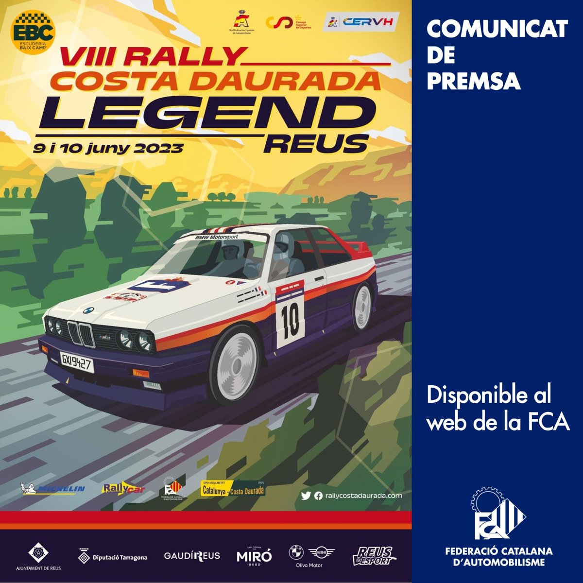 FCAutomobilisme's tweet photo. 🏷️ RAL·LIS
🎯 CAMPIONAT DE CATALUNYA DE VEHICLES HISTÒRICS
🏁 8è Tally Costa Daurada Legend Reus
➡️ Comunicat de premsa
📰 https://t.co/9s4MALOmWe
#FCAutomobilisme #motorsport #automibilisme #curses #notadelaprova #comunicat #premsa #ralli #costa #daurada #legend #reus https://t.co/Gqd5XRf71f