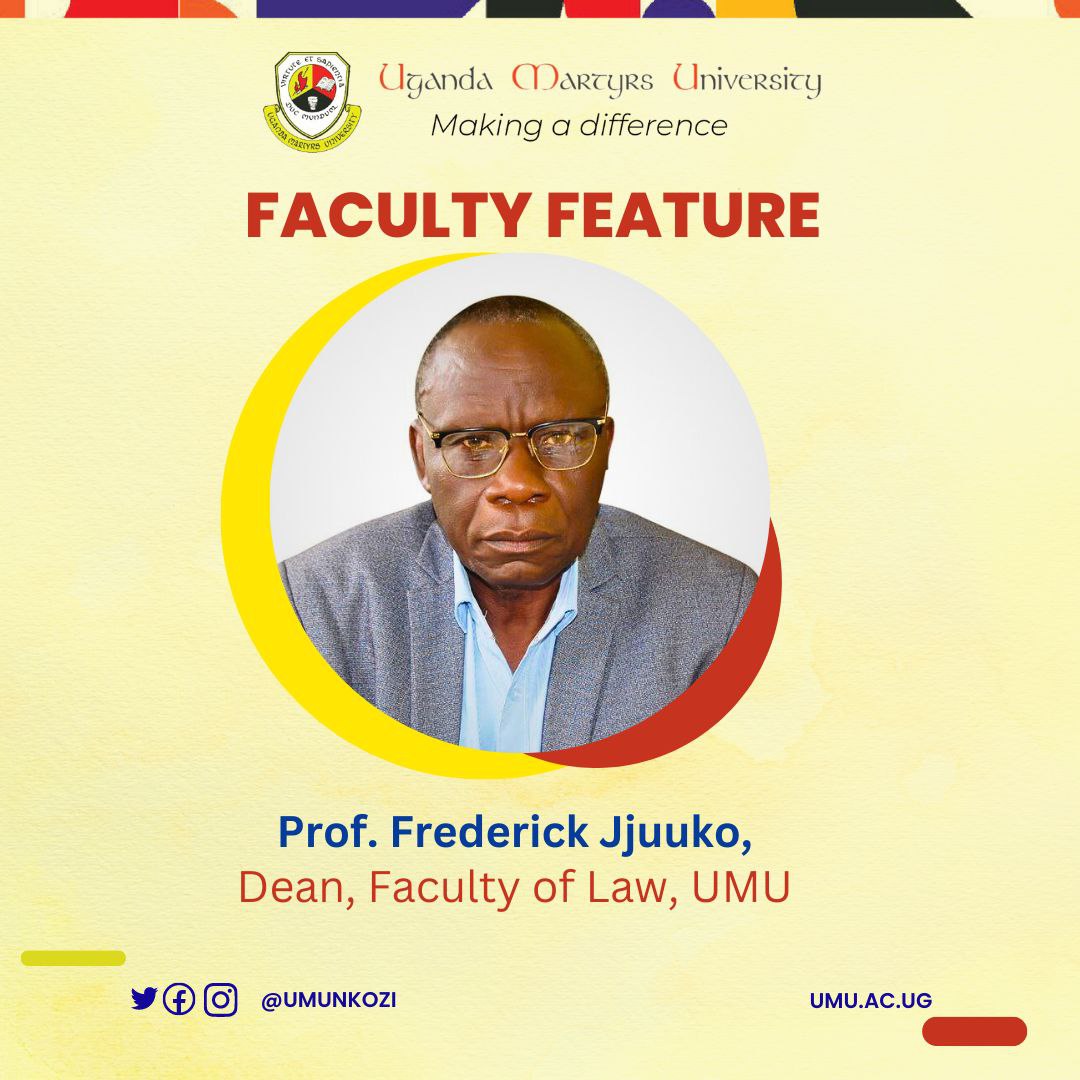 Our #MCM is Prof. Frederick Jjuuko, the Dean, Faculty of Law at #UMUNkozi. 

His passionate stewardship of the law faculty and fraternity at the university is highly valued and appreciated. 

#UMUAt30 
#ApplyNow: Visit umu.ac.ug for more info or call +256772513715.