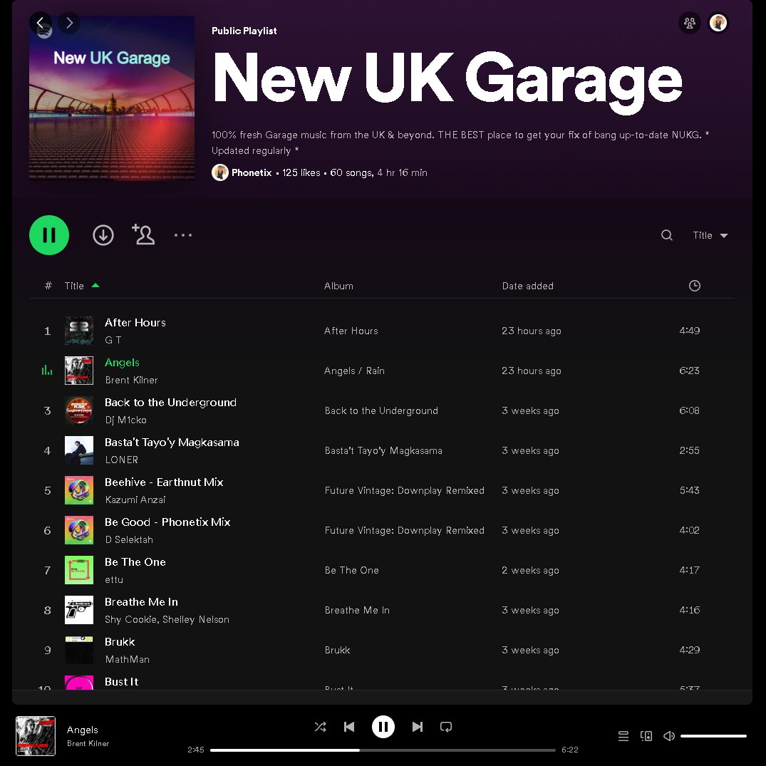 RobPhonetix's tweet photo. Just updated my New UKG & Jazz Step playlists on Spotify.
New UKG 👉 https://t.co/9nhD7E8GKY
Jazz Step 👉 https://t.co/BsAj4tIuEB
All the best 🔥🎶 you need to hear, from all your favourites 👍
#UKGarage #UKG #newUKGarage #newUKG #NUKG #GarageMusic #JazzStep #Spotify https://t.co/iaN5CCZBb2