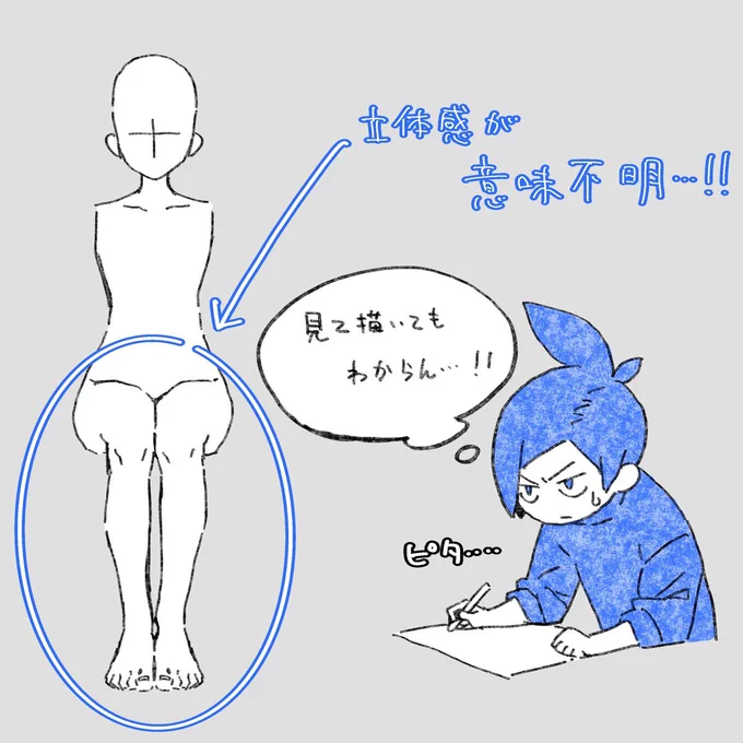 TIPS【座る:脚】 漫画描きさん必見! ポイントをおさえたら立体感がだせますよ♪  他の役に立つ解説はこちらから▼▼▼ 