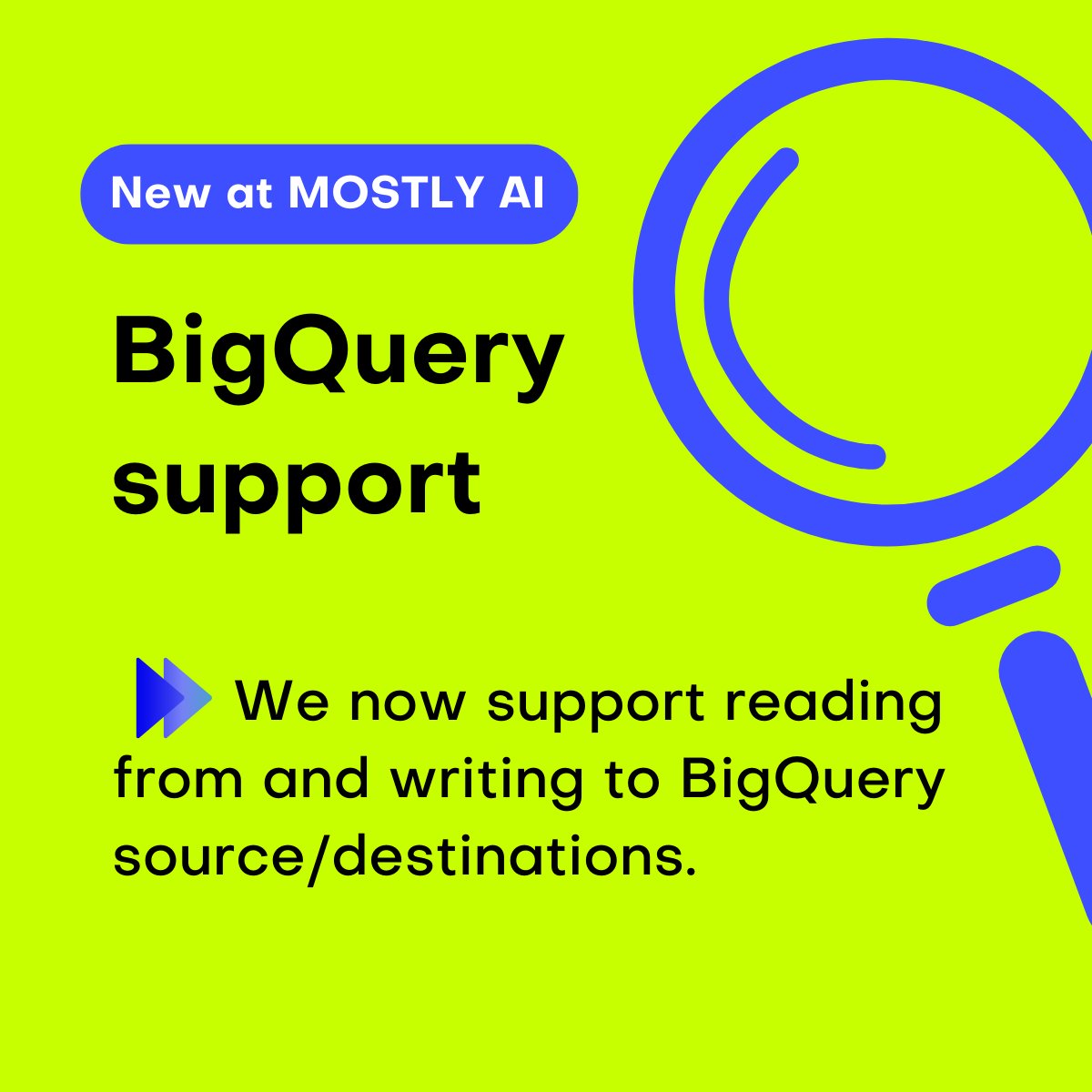 📢 We're thrilled to announce that MOSTLY AI now supports reading from and writing to @bigquery source/destinations. Learn how you can seamlessly integrate your data with BigQuery and unlock new possibilities for analysis and insights. 👉 shorturl.at/jpKZ6