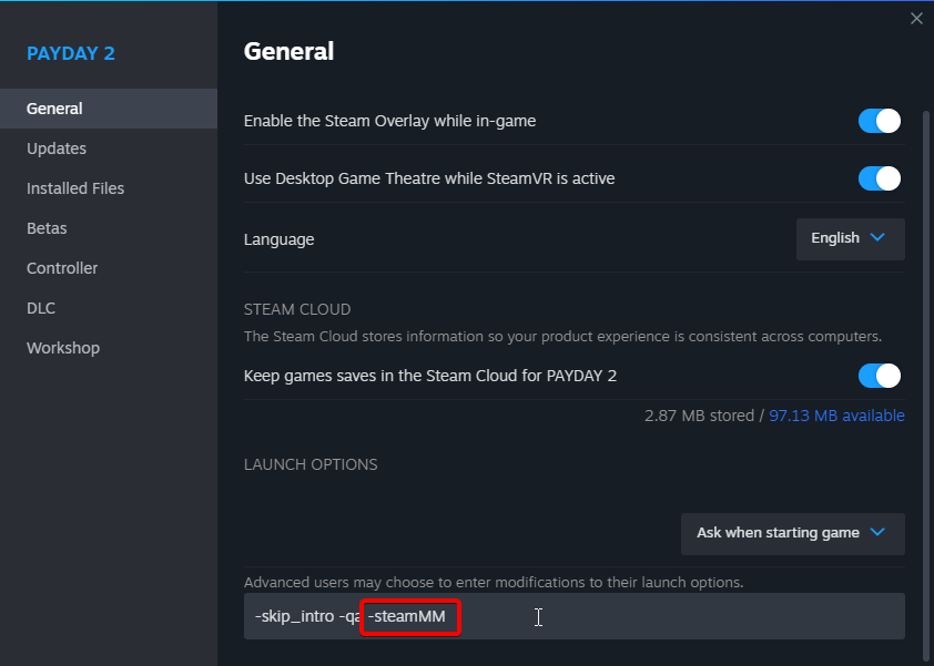 sooshdotexe's tweet photo. Anyone who had issues with the recent PAYDAY 2 update that changed the matchmaking to run over Epic Games, you can revert back to Steam matchmaking with the "-steamMM" launch option.

My friend and I weren't able to play together since the update but using this it works again. https://t.co/j9F7id5OJo