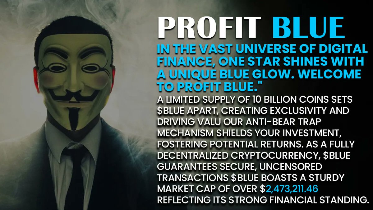 Block_Savvy's tweet photo. Introducing ProfitBlue's $BLUE!
@profitbluetoken
Video Link: https://t.co/bwI1wGQcda
#memecoins #crypto #cryptoworld #cryptocurrency #cryptomarket #bitcoin #btc #cryptonews #cryptomarket #bestmemecoin #trending #viral #cryptoupdates #PROFITBLUE #profit #profitbluetoken https://t.co/Ka999k219s