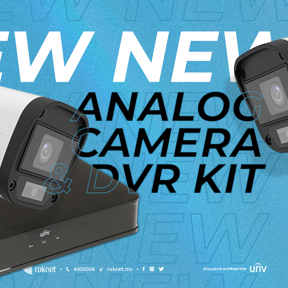 RoknetMV's tweet photo. 🆕 NEW ARRIVAL! 📣

🔴 UNV Analog Camera &amp; DVR Kit

Your favorite CCTV camera solution got even MORE cost-effective!

MVR 3,600

The Kit includes: 
- [x4] UNV 2MP Analog Cameras
- [x1] UNV 4-Ch DVR
- [x4] 20m Coaxial Cables
- [x1] Power Adapter and Cord Splitter

#Roknet #UNV https://t.co/mYxu5OV6wT