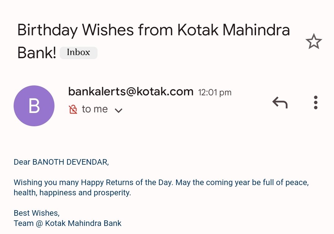 Thanks for wishes me #kotakmahindrabank
@KotakBankLtd