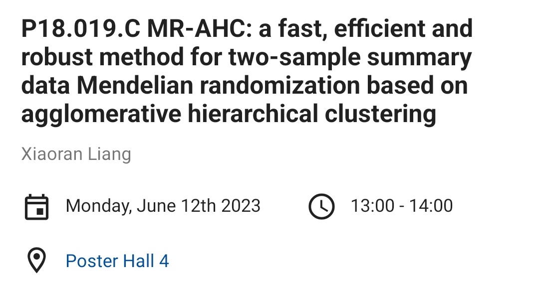 In #MendelianRandomization we normally assume genetic variants for an exposure have consistent causal effects

@xiaoran_liangxl has a poster today #ESHG2023 on her work clustering variants by their causal effect to better understand mechanisms 

@GEMINIcollab @eshgsociety