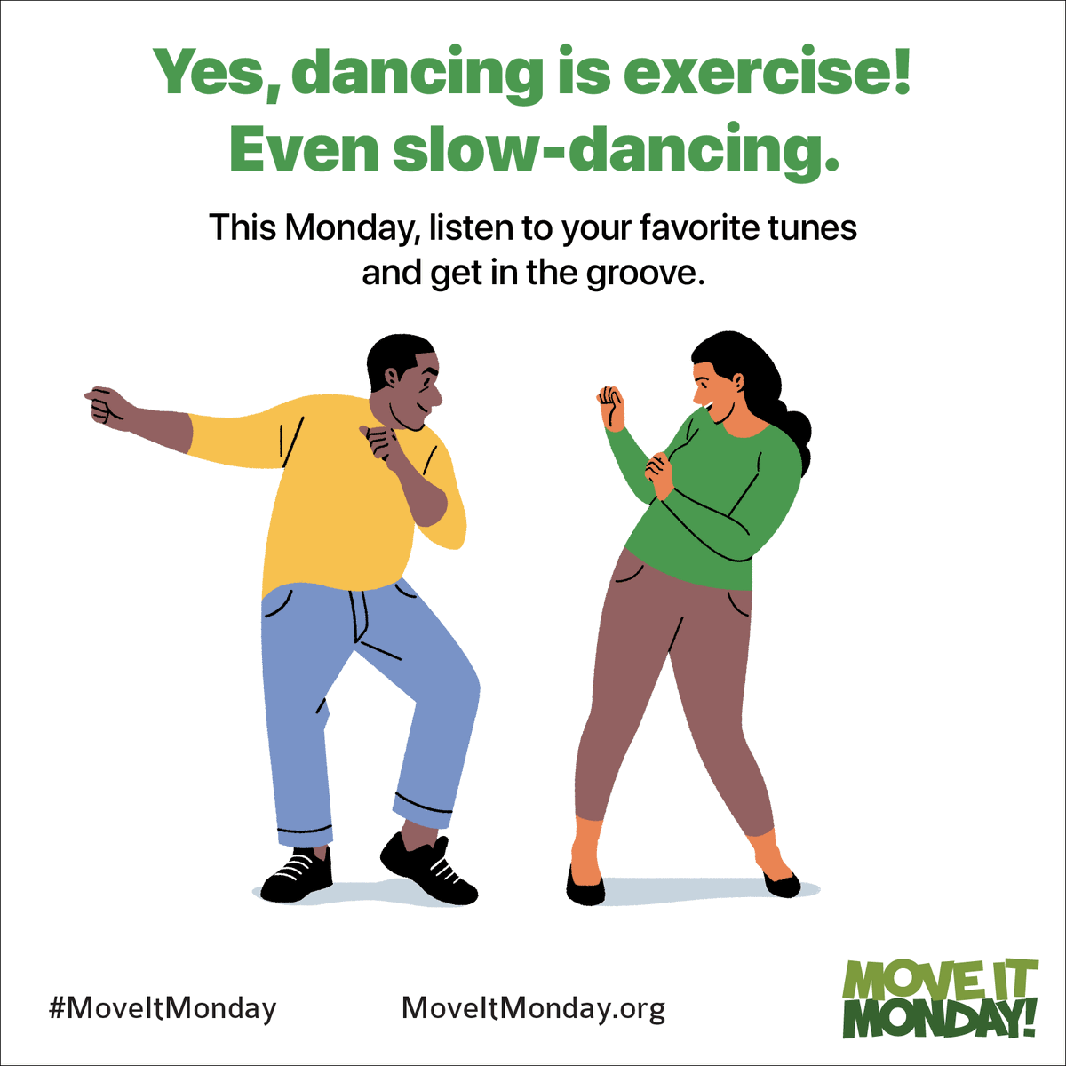 MoveItMonday's tweet image. Dancing’s health benefits are often overlooked, but dancing can be an excellent source of physical activity that benefits your muscular strength, balance, and flexibility. Ready to dance? Get started this #MoveItMonday! ow.ly/7HIq50NGtok
