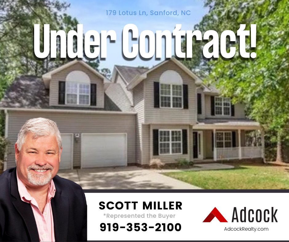 AdcockRealty's tweet photo. Congrats to Scott Miller’s Buyers!! Their offer was accepted for this beauty in Carolina Lakes!! 🏡🙌

Find your next home with Scott!
 📞 919-353-2100
#adcockrealty #undercontract #sanfordnc
#ncrealtor #carolinalakes #ncrealestate https://t.co/dk9MTAVkpB