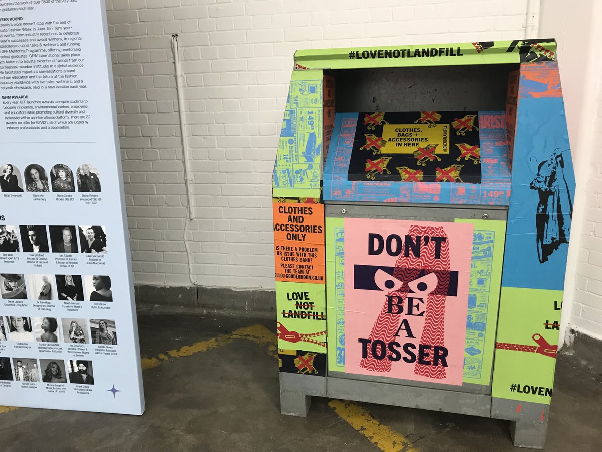 We're at #GFW2023 at @trumanbrewery this week running a #prelovedfashion pop-up shop through our @LoveNotLandfill campaign with charity partners @BritishRedCross and @Shelter to encourage young Londoners to buy second-hand, repair, re-wear, swap clothes, and not throw them away.