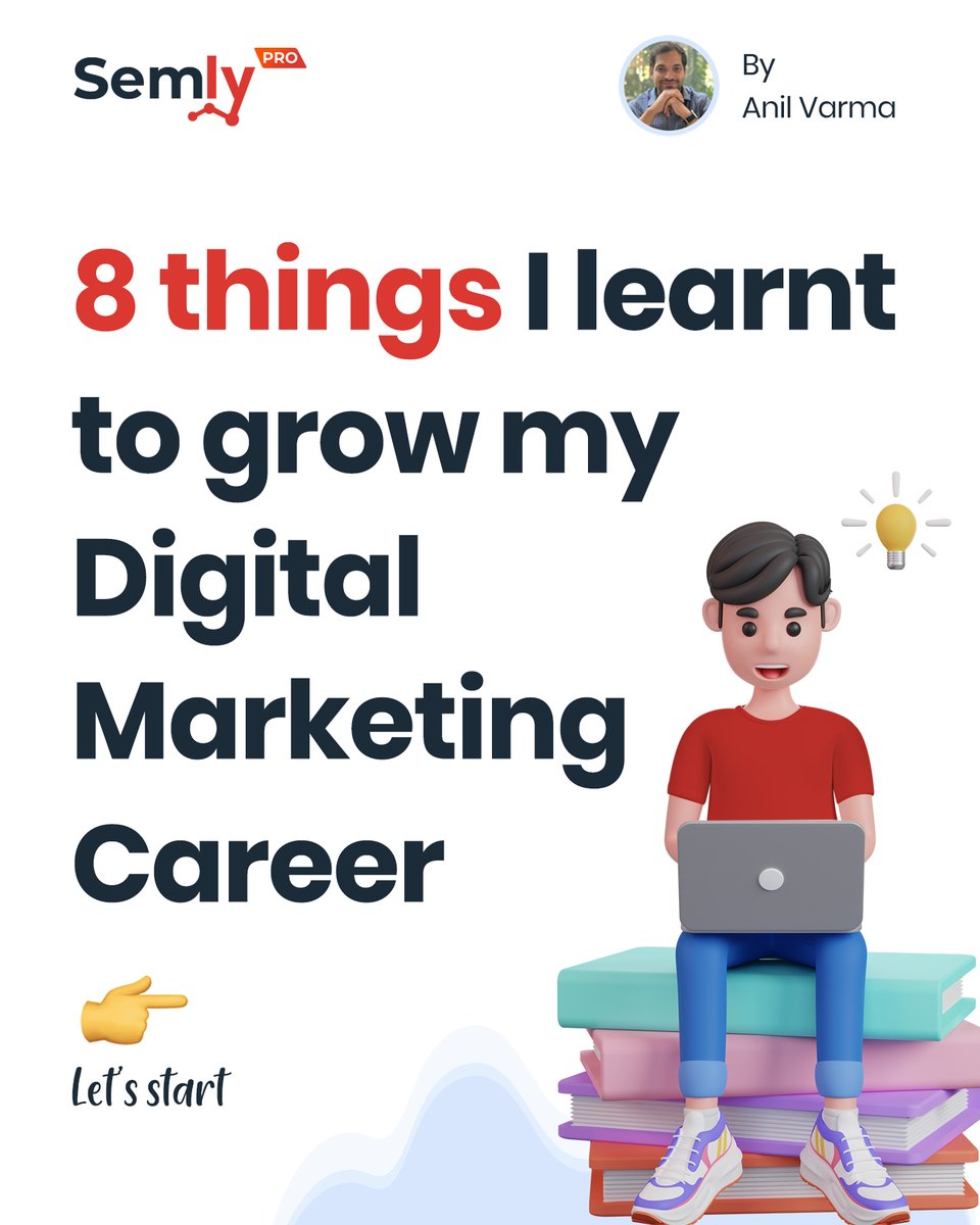 SemlyPro's tweet photo. 💡 8 Things I learnt to grow my career in Digital Marketing. 

👉 Swipe to find out! 

💡 Register for the Advanced SEO Pro Certification Course - https://t.co/N9bL15hH7t

❤️ Follow @SemlyPro Semly Pro - The SEO Company for more #SEO tips. 

#digitalmarketing #marketing #google https://t.co/NzSnvjNrlB