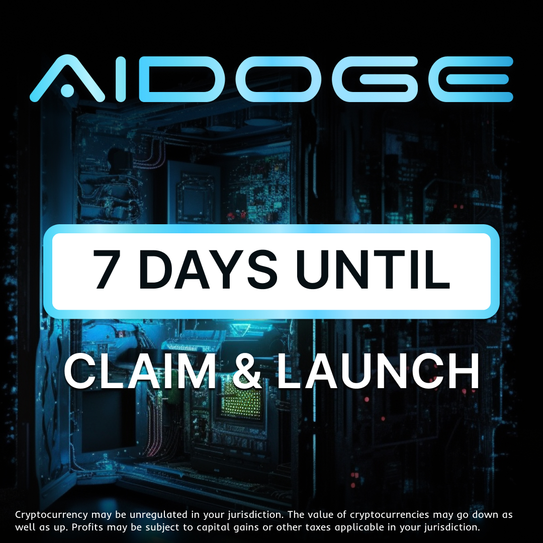 T-minus 7 days and counting! 🤯

The #AiDoge CLAIM &amp; LAUNCH is getting closer!

Make sure you join our Telegram and Discord channels to stay updated. 💎

Get ready for June 19th! 🔥
👉 bit.ly/AiDoge-Website

#Crypto #Web3 #MemeCoin $PEPE $FLOKI $BTC