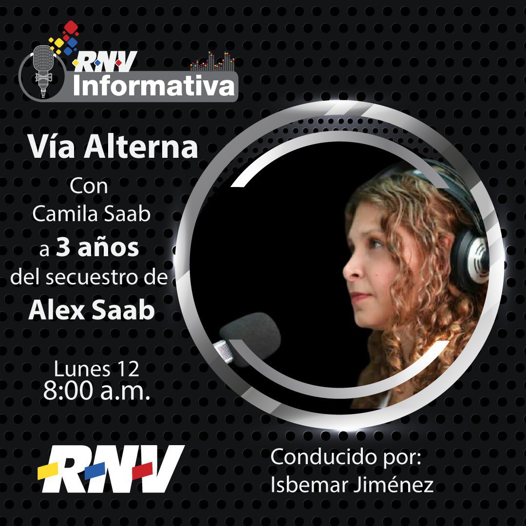 🔴  Hoy al Cumplirse #3AñosDeSecuestro del Diplomático Alex Saab por parte de EEUU, A las 8:00 AM. Desde el Programa Via Alterna, Conducido por Isbemar Jiménez con la  Invitación especial de Camilla Fabri Saab. ¡VENCEREMOS!

@POTUS @WhiteHouse @CNN
#BienestarIgualdadYJusticia