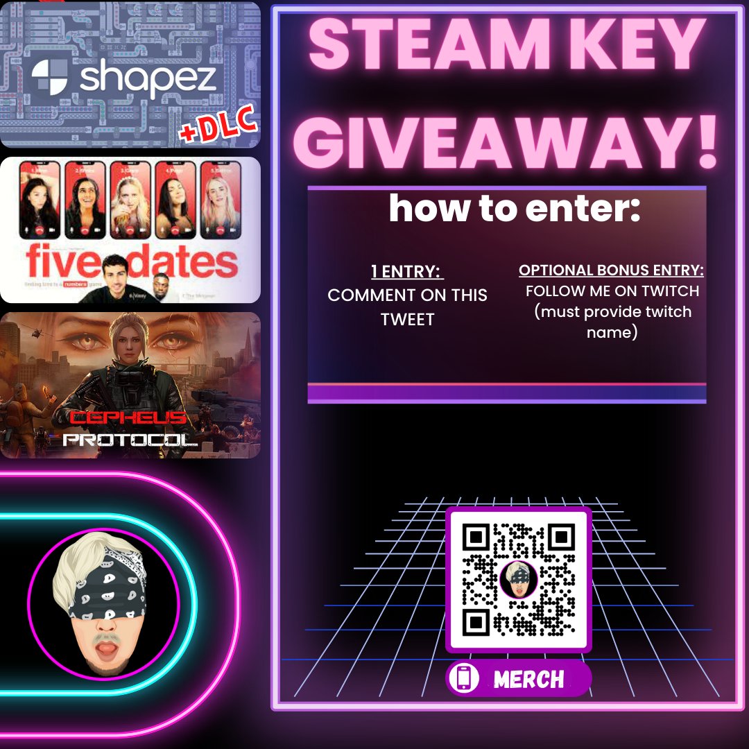 Another week, another #Giveaway and this week the new addition is SHAPEZ for all you puzzle fans, plus im throwing in the DLC with it too as a bonus!

Please see the images for details on how to enter!
Winner chooses 1 game from the list, good luck everyone!
#steamkey #freegame