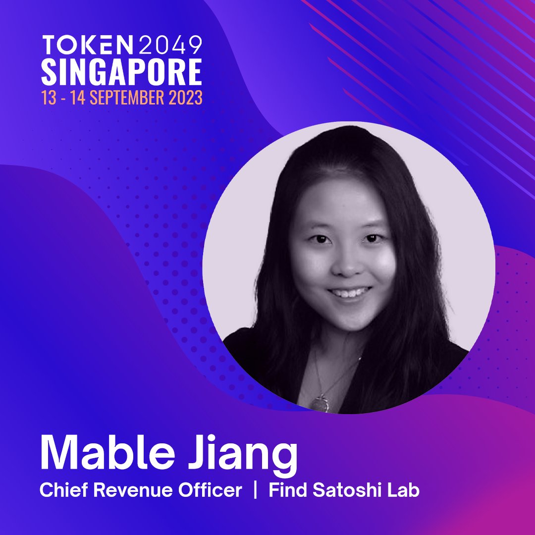 Uncover insights on Web3 with @Mable_Jiang, live at #TOKEN2049.

Mable is the Chief Revenue Officer of @fslweb3, the Web3 product dev studio behind lifestyle app @Stepnofficial, multi-chain DEX @Dooarofficial, and NFT marketplace @mooarofficial.

Tickets: asia.token2049.com/tickets