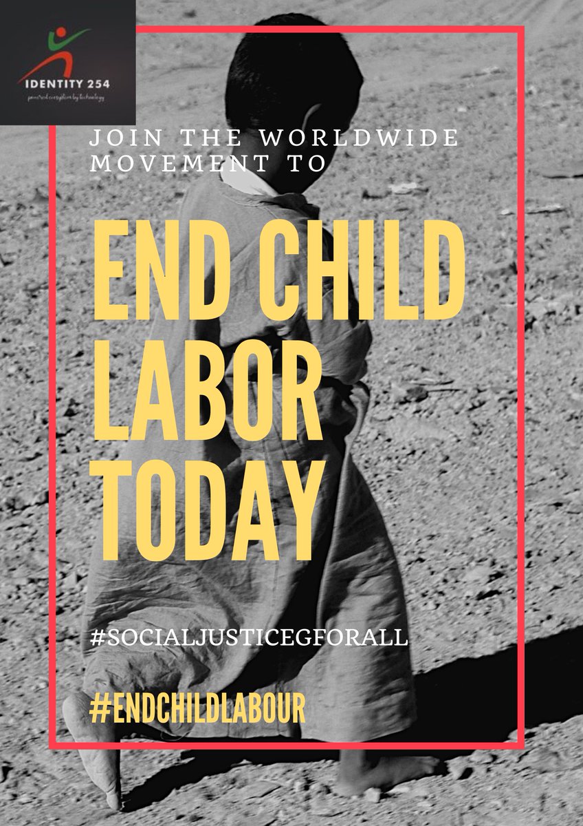 Today, as we remember World Day against child labor. let us joins hands and protect the rights and future of our children. They are entitled to education, safety, and a chance to dream. Together let's end child labor.
#worlddayagainstchildlabor
#SocialJustice 
#endchildlabor
