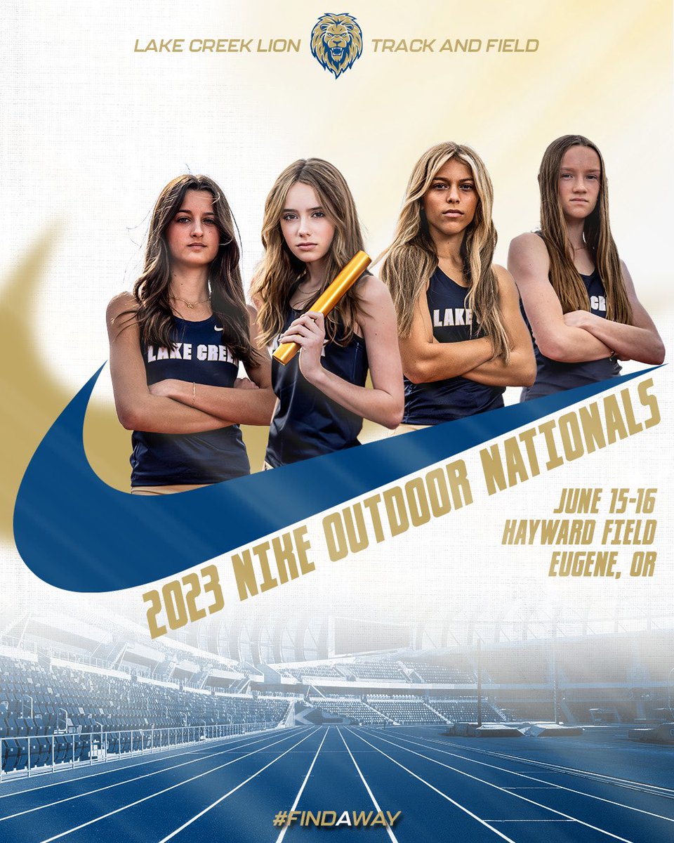 Nike Outdoor Nationals 
🏟️ Hayward Field 
🌲 Eugene, OR
🗓️ June 16-17
4x800 | 4x400 | 100m | 800m
#FindAWay